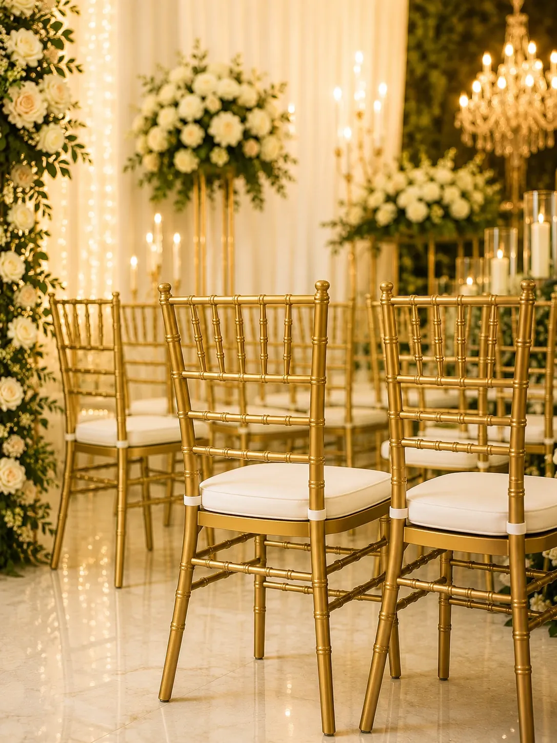 White monobloc chair beside a stack of white plastic monobloc chairs for rent, ideal for parties, weddings, and events in the Philippines.